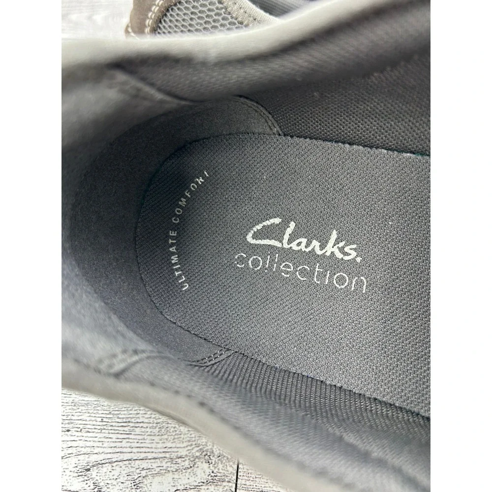 Clarks Collection Mens Grey Nubuck Slip On Loafers Size‎ 12 W Ultimate Comfort